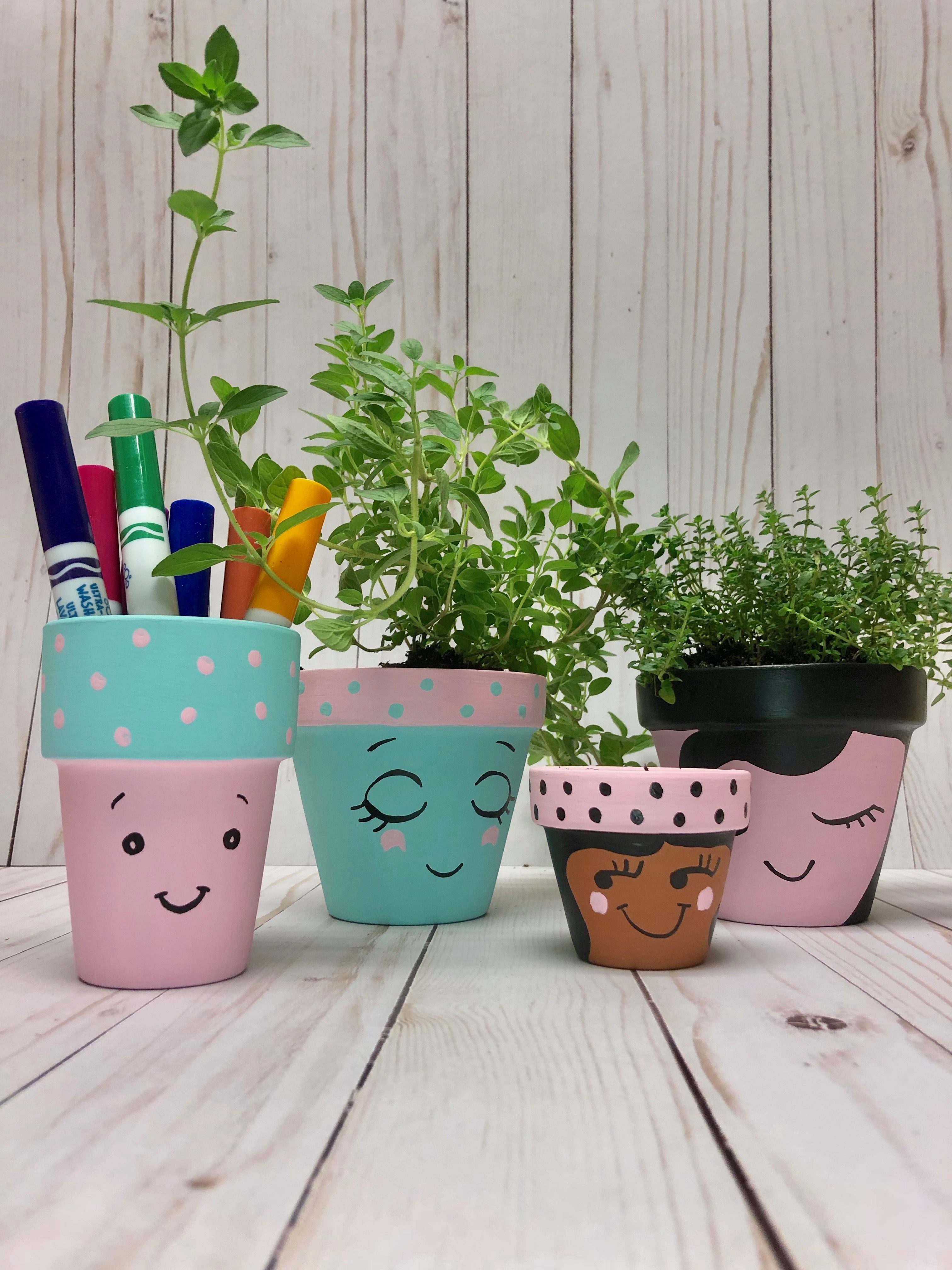 Gardening with Kids: Make Pour Painted Pots! - Happily Ever Mom